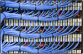 NYC Data Cabling - Advanced Techniques Applied NYC Data Cabling - Blue cables for your IT Infrastructure